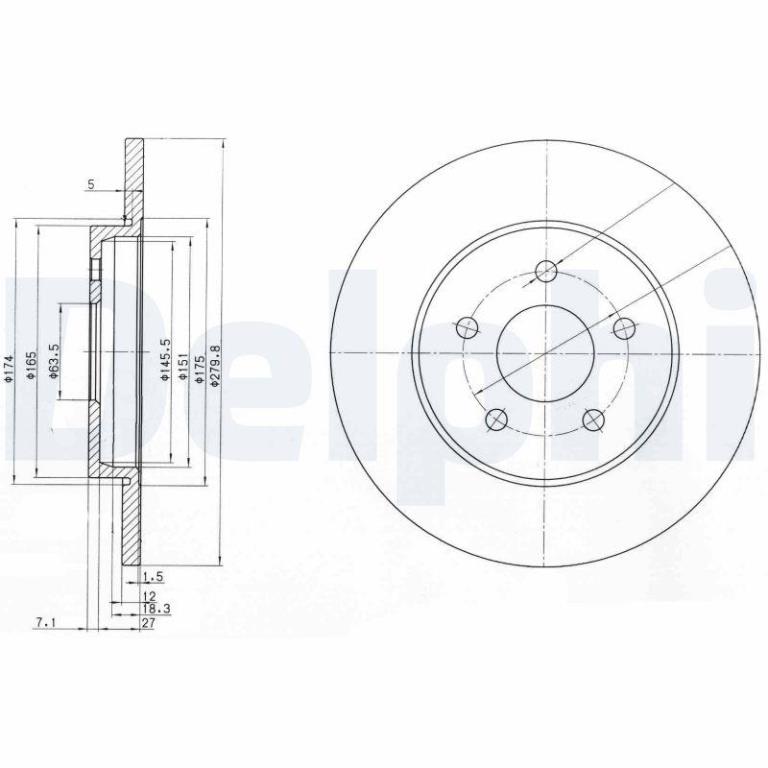 Disques de frein DELPHI ref. BG3663C