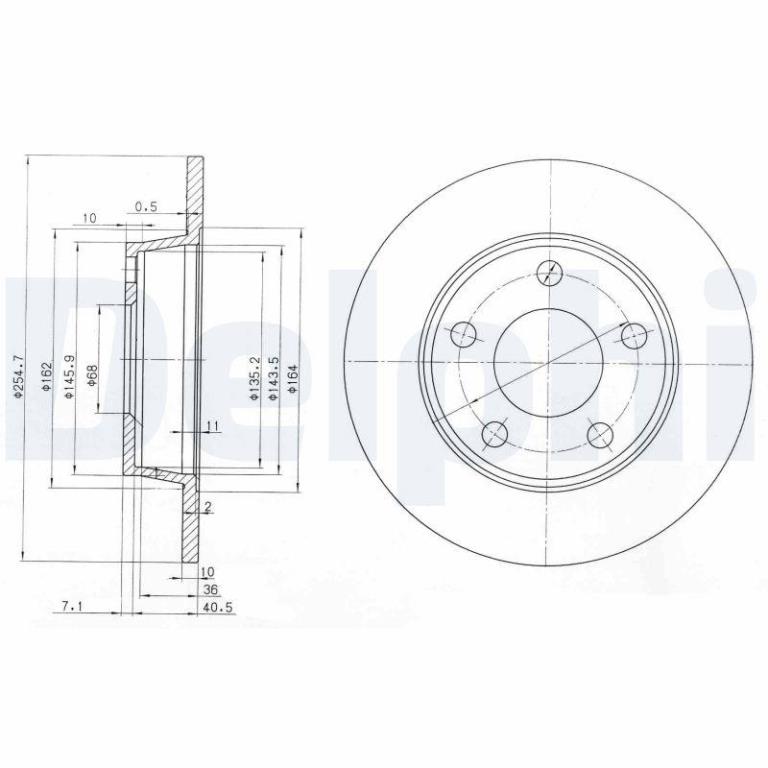 Disques de frein DELPHI ref. BG3671
