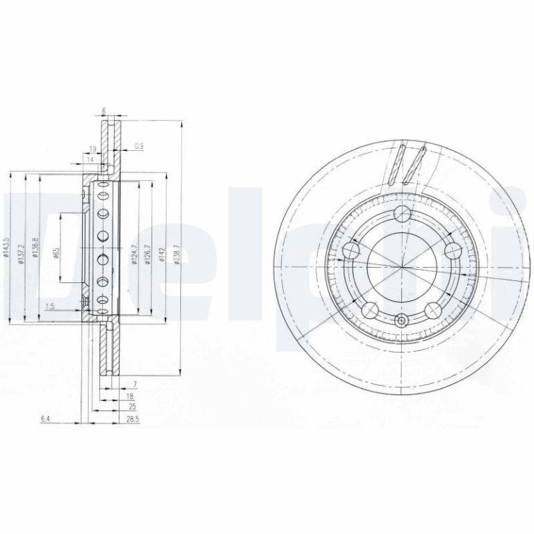 Disques de frein DELPHI ref. BG3695
