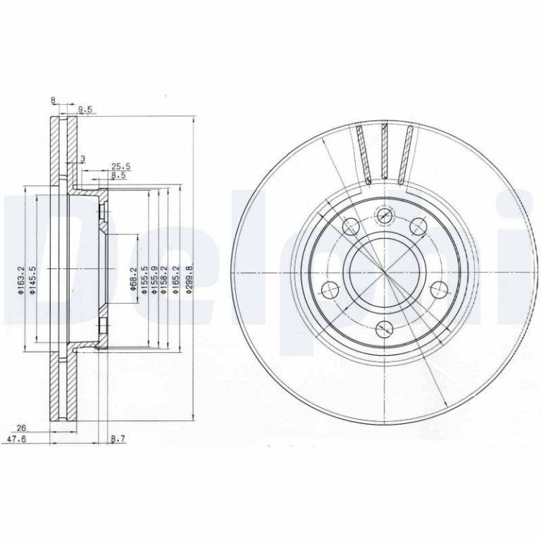 Disques de frein DELPHI BG3696