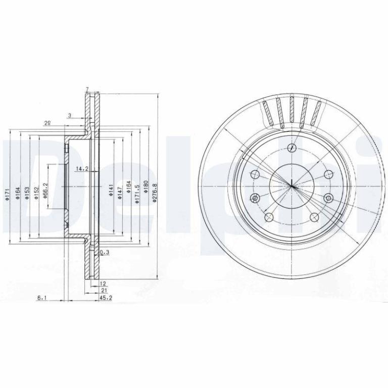 Disques de frein DELPHI BG3702C