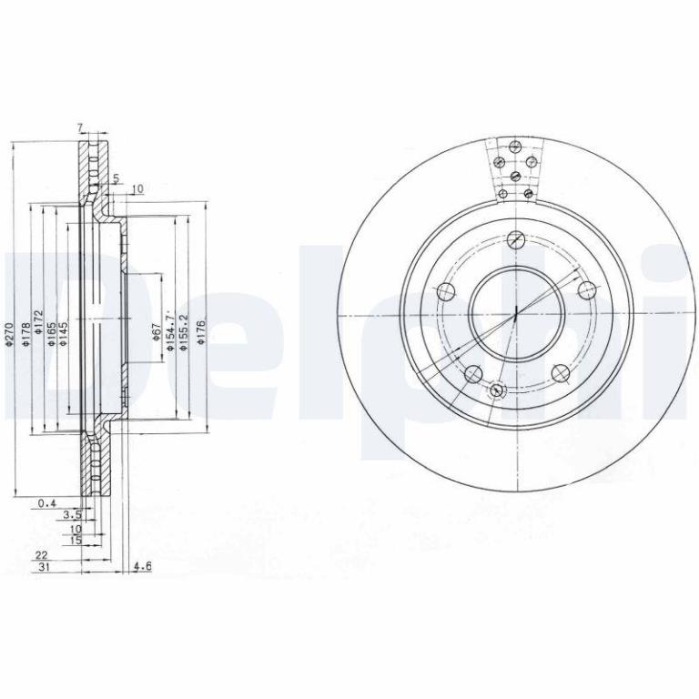 Disques de frein DELPHI BG3709