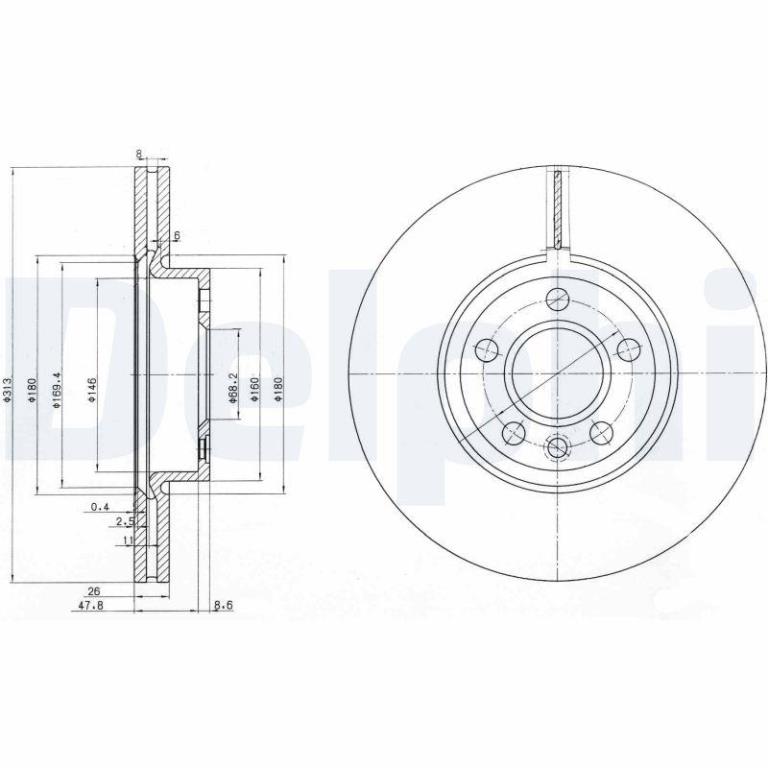 Disques de frein DELPHI BG3719