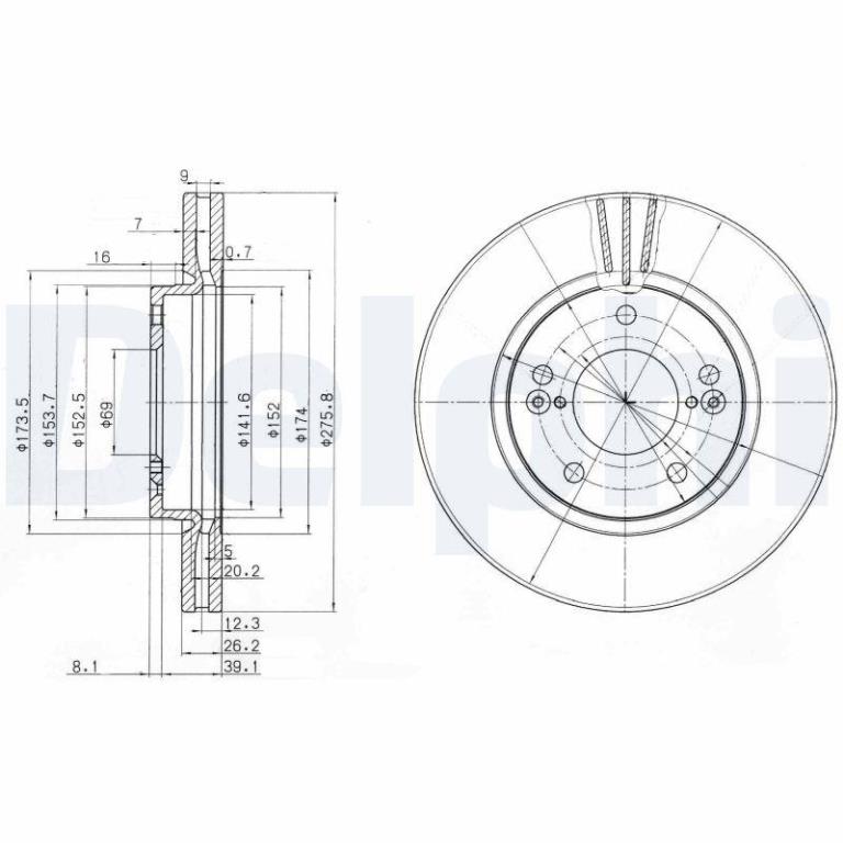 Disques de frein DELPHI BG3721