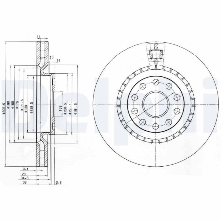 Disques de frein DELPHI ref. BG3723