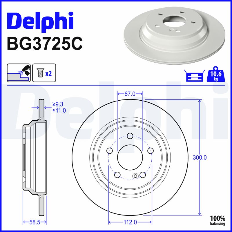 Disques de frein DELPHI BG3725C