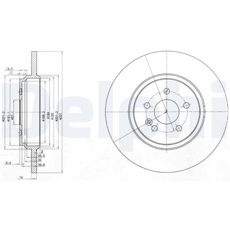 Disques de frein DELPHI BG3728