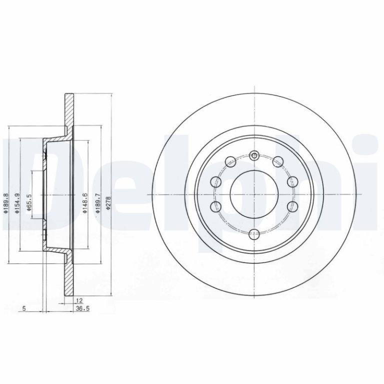 Disques de frein DELPHI ref. BG3731C