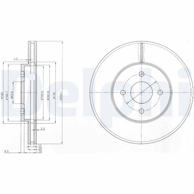 Disques de frein DELPHI ref. BG3742