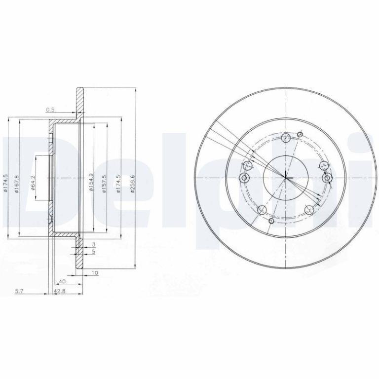 Disques de frein DELPHI ref. BG3746