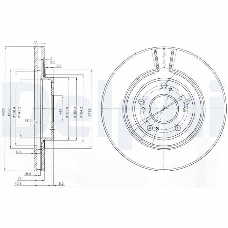 Disques de frein DELPHI ref. BG3747