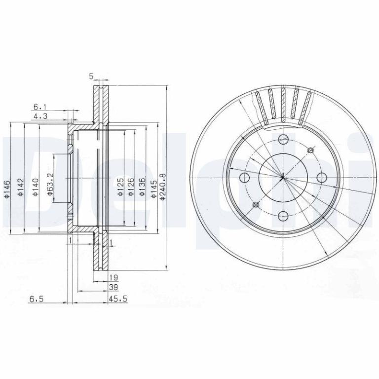 Disques de frein DELPHI ref. BG3749
