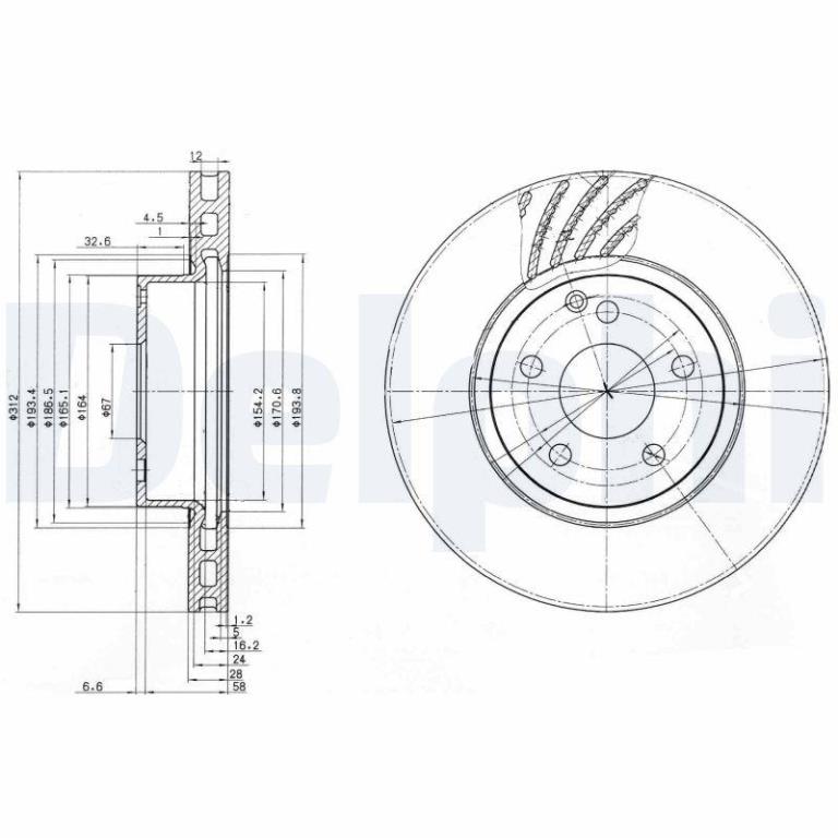 Disques de frein DELPHI ref. BG3756