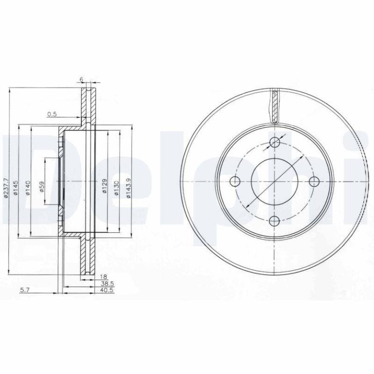 Disques de frein DELPHI BG3763
