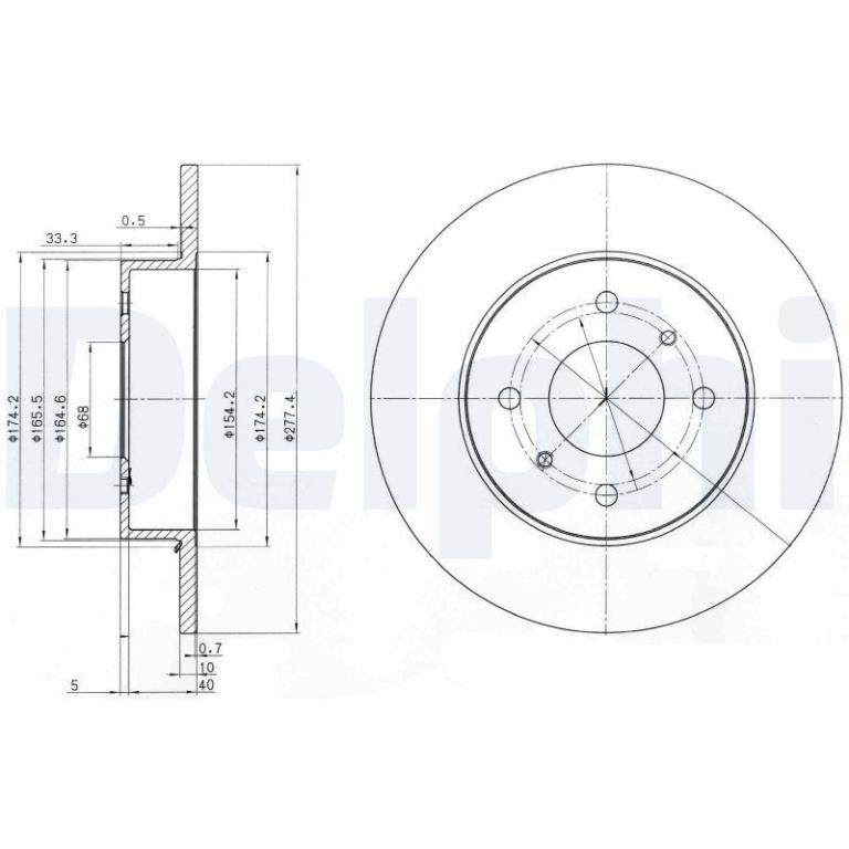 Disques de frein DELPHI BG3764