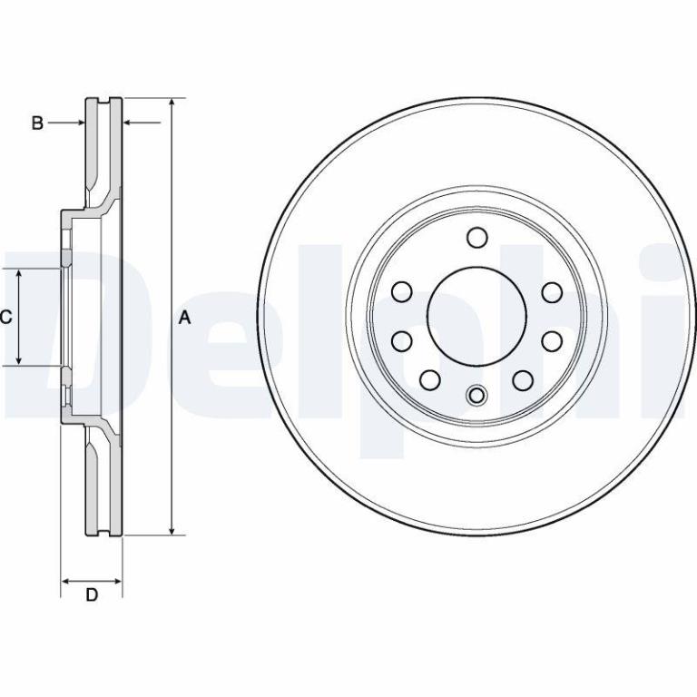 Disques de frein DELPHI ref. BG3770C
