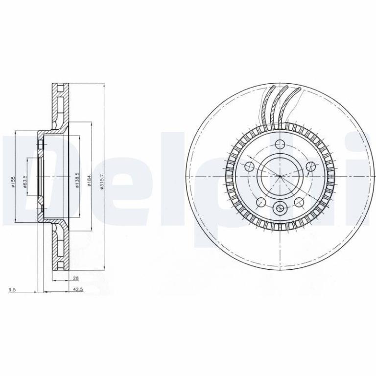 Disques de frein DELPHI ref. BG3784