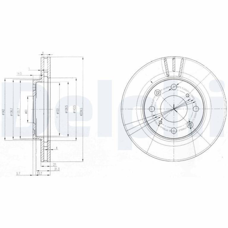 Disques de frein DELPHI BG3794