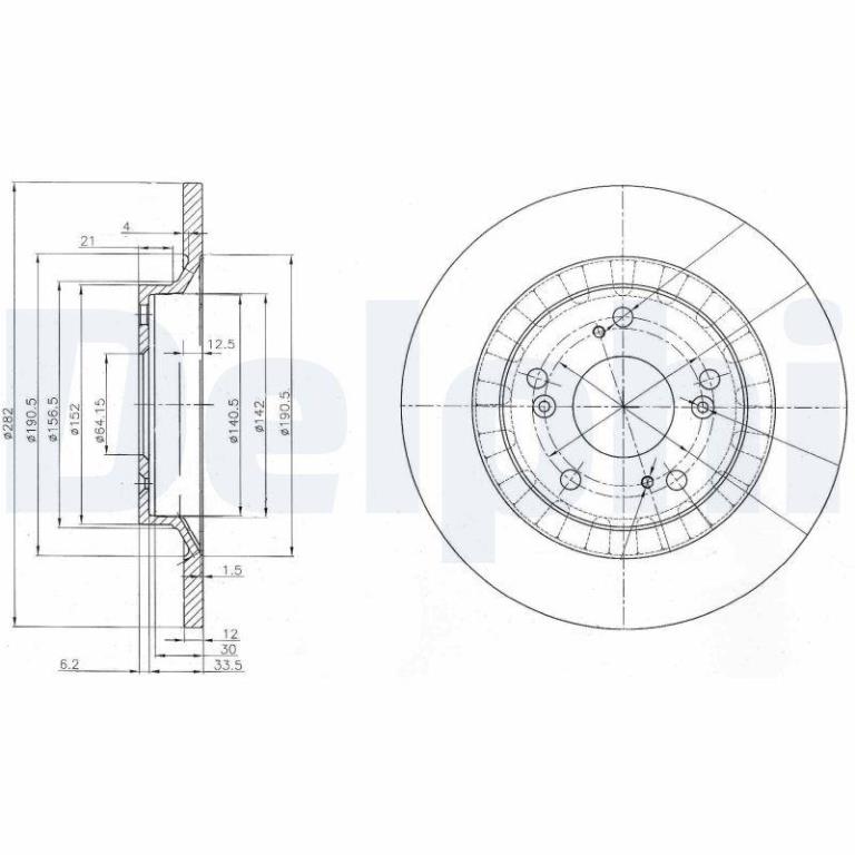 Disques de frein DELPHI ref. BG3795