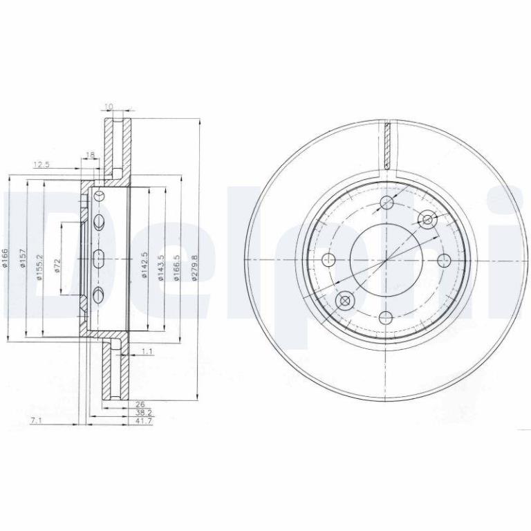 Disques de frein DELPHI BG3800