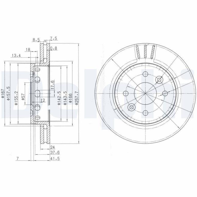 Disques de frein DELPHI BG3803
