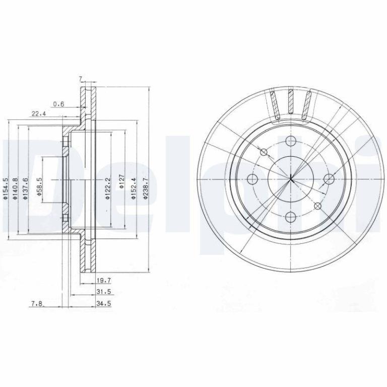 Disques de frein DELPHI ref. BG3805