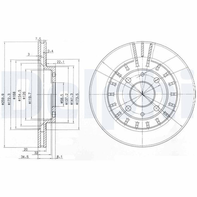 Disques de frein DELPHI BG3806