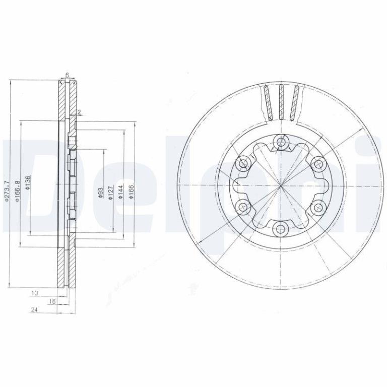 Disques de frein DELPHI ref. BG3809
