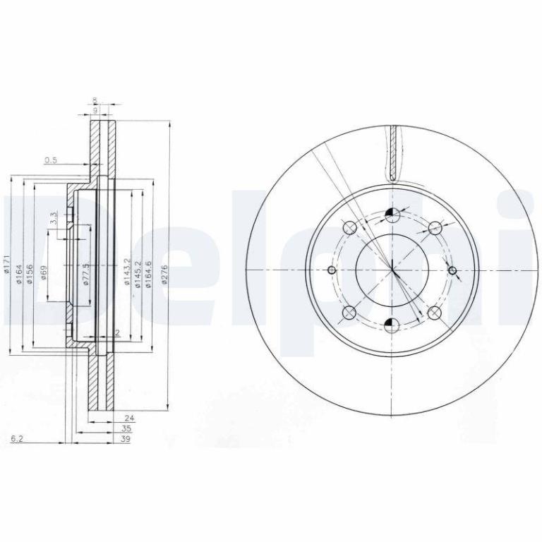 Disques de frein DELPHI BG3810