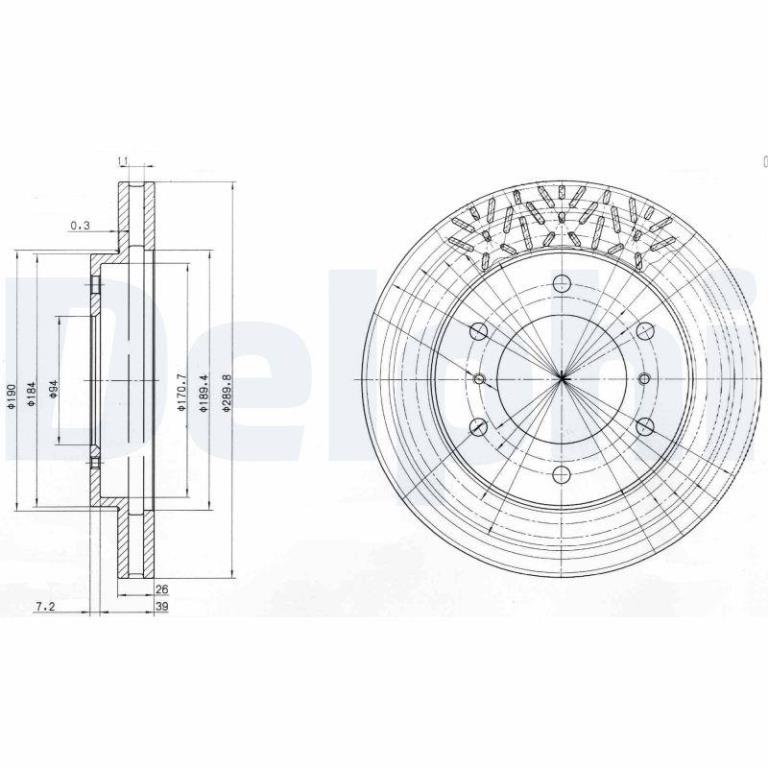 Disques de frein DELPHI ref. BG3812