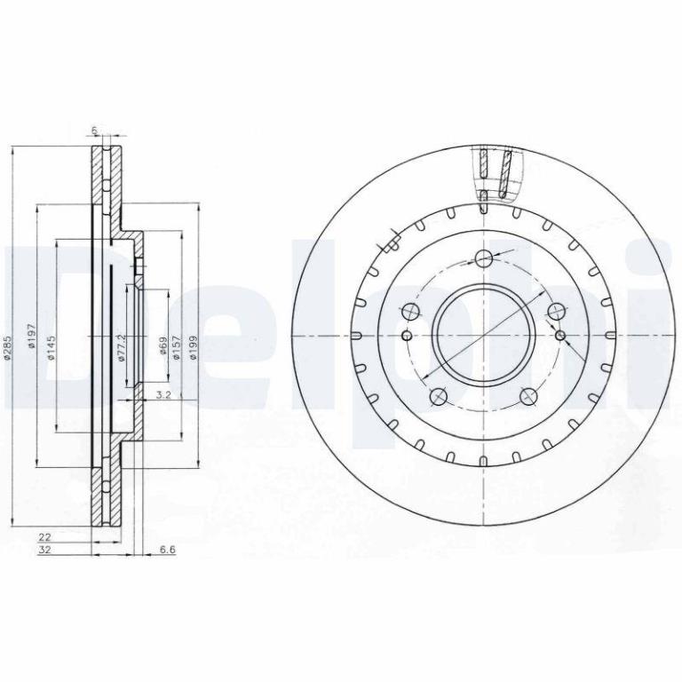 Discos de freno DELPHI ref. BG3814