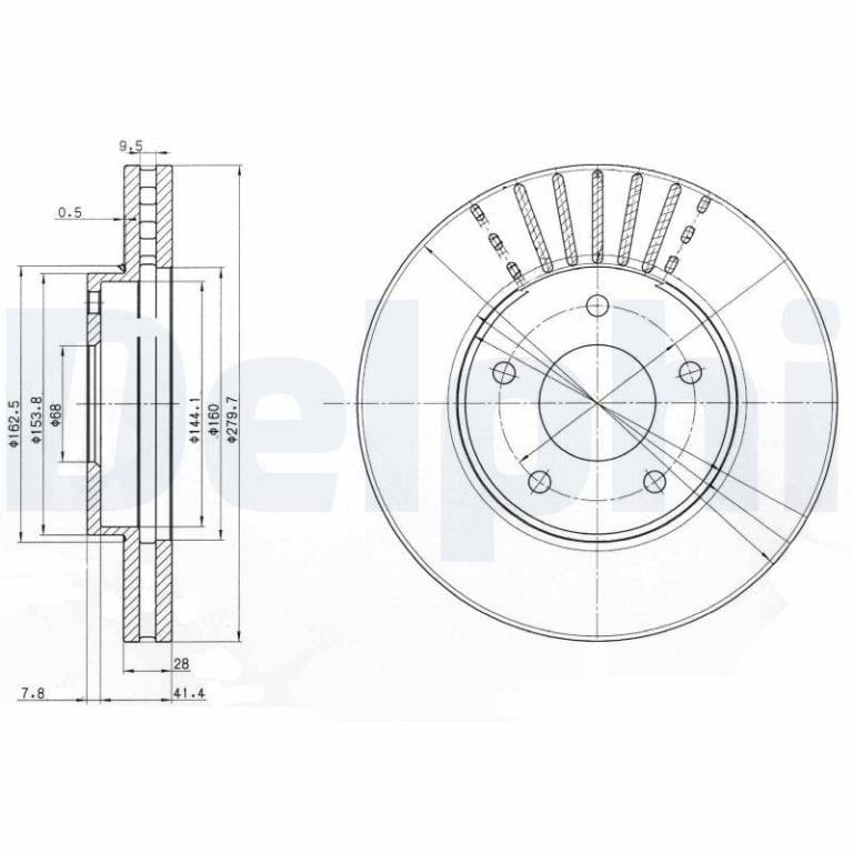 Disques de frein DELPHI BG3816