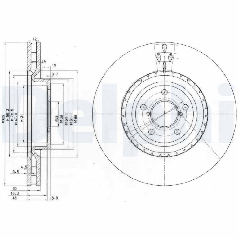 Disques de frein DELPHI BG3818