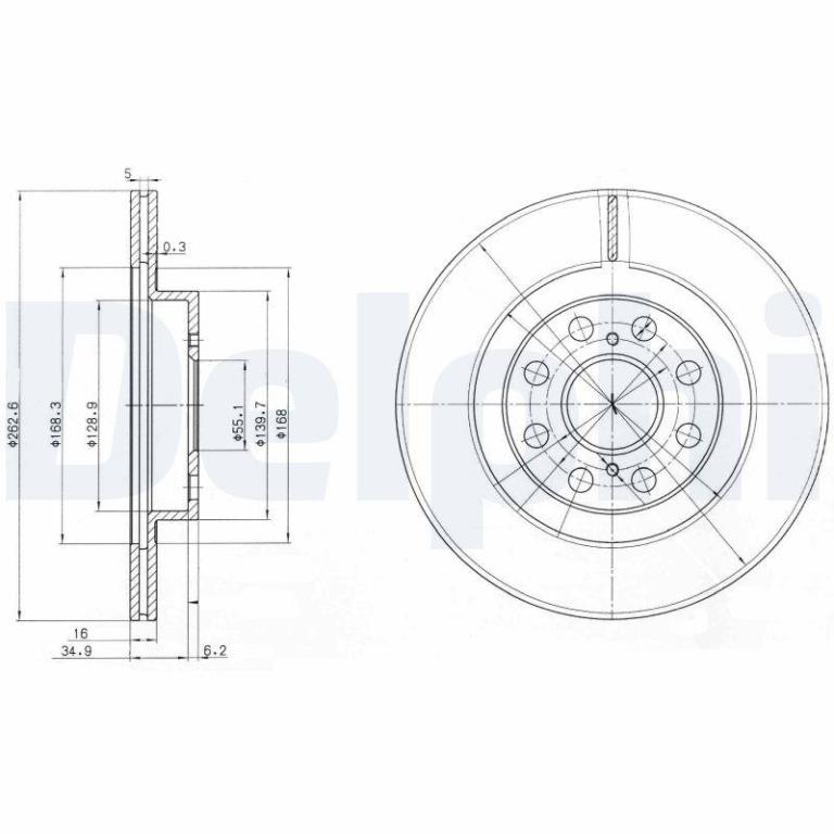 Disques de frein DELPHI BG3825