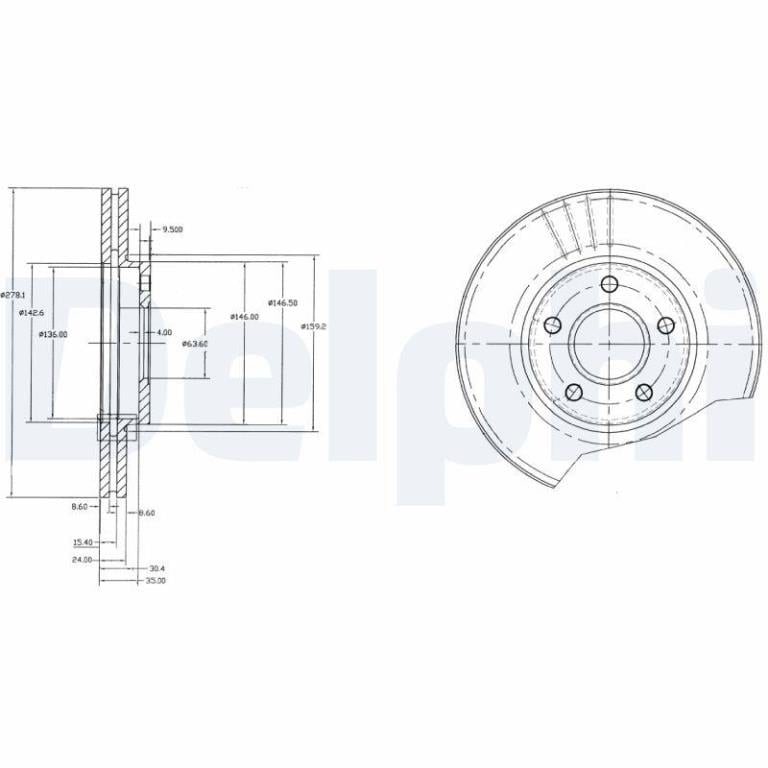 Disques de frein DELPHI BG3826