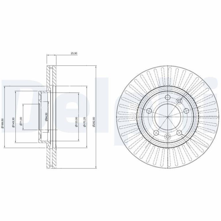 Disques de frein DELPHI ref. BG3835C
