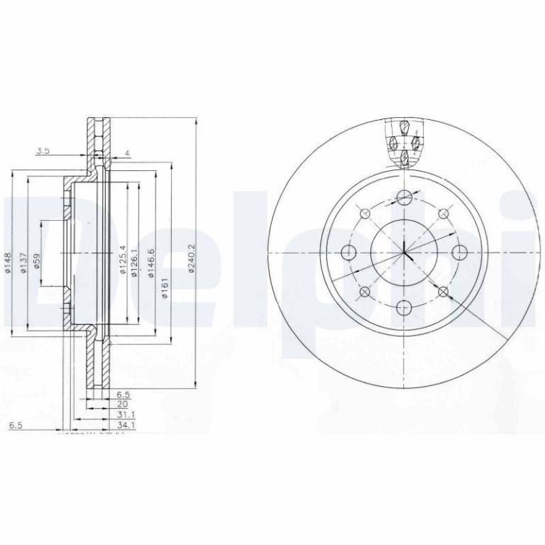 Disques de frein DELPHI BG3839