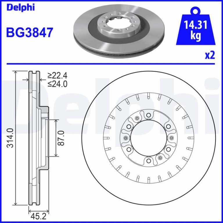 Disques de frein DELPHI BG3847