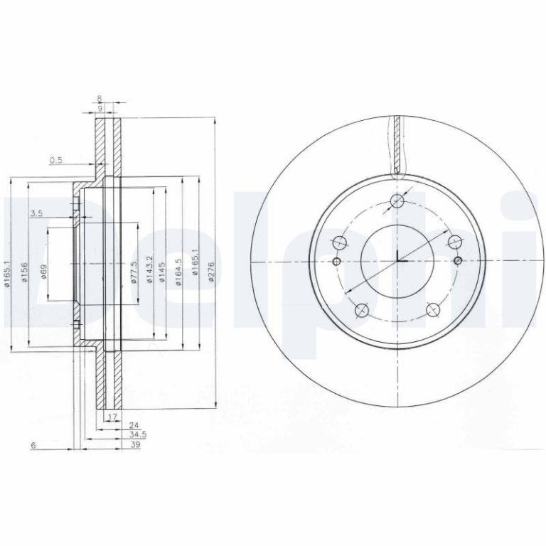 Disques de frein DELPHI ref. BG3848
