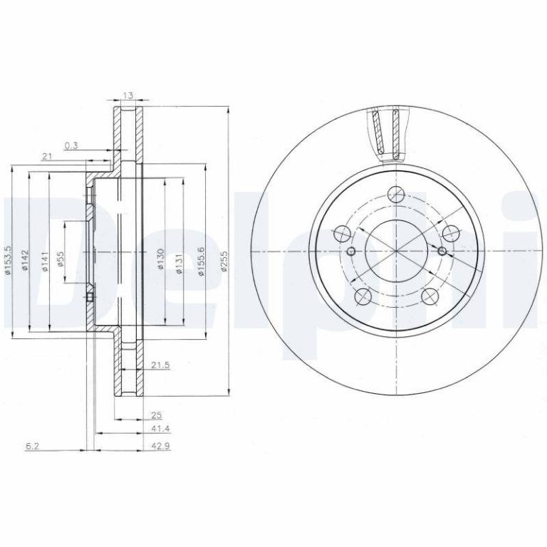 Discos de travão DELPHI BG3850