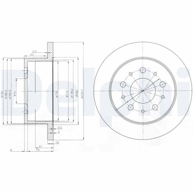Disques de frein DELPHI BG3853