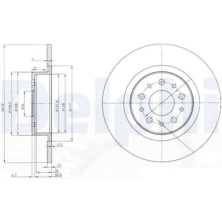 Disques de frein DELPHI ref. BG3857