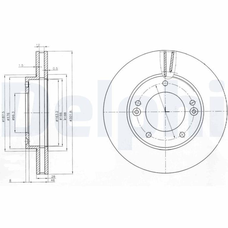 Disques de frein DELPHI ref. BG3858