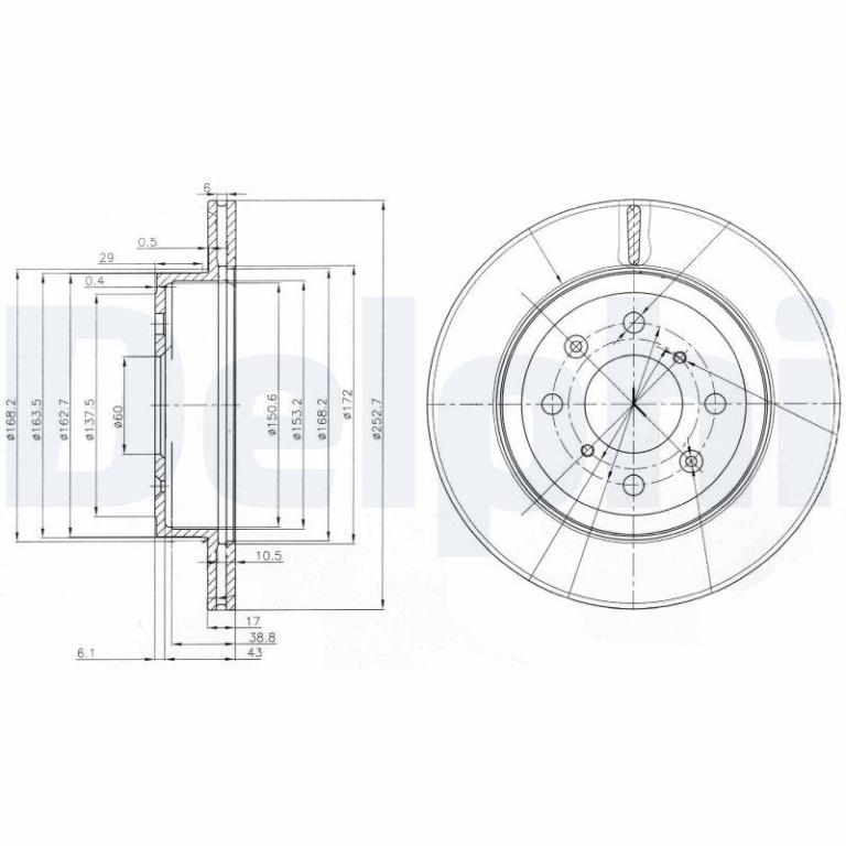 Disques de frein DELPHI ref. BG3884
