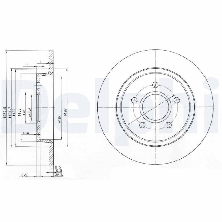 Disques de frein DELPHI ref. BG3897C