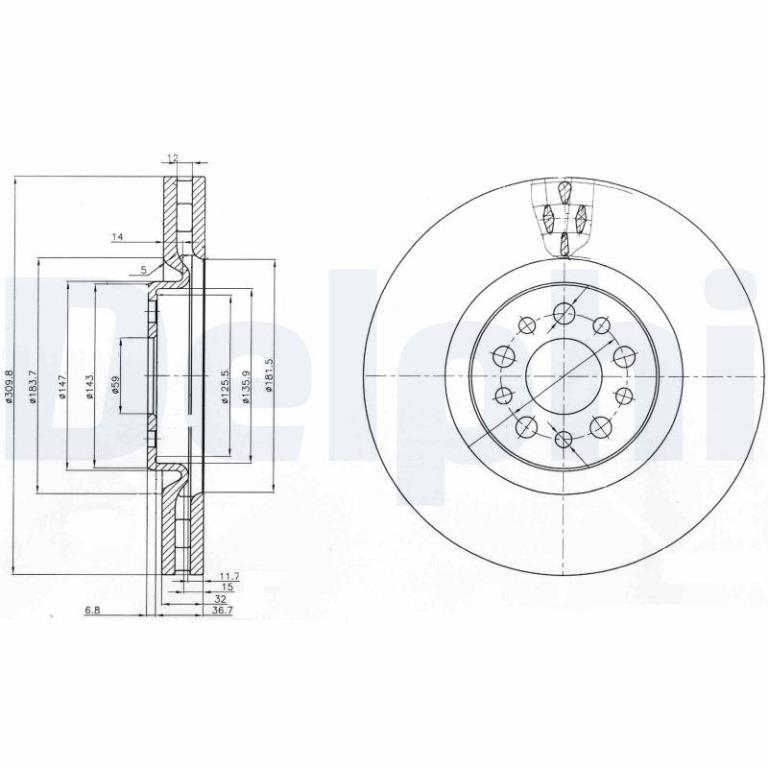 Disques de frein DELPHI BG3898