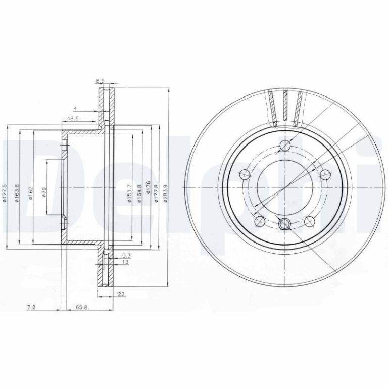 Disques de frein DELPHI ref. BG3899C