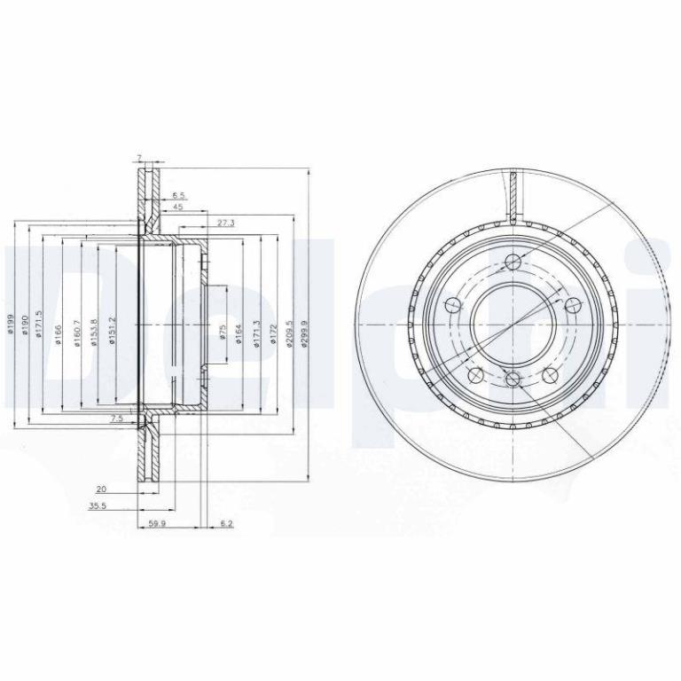 Disques de frein DELPHI ref. BG3901C