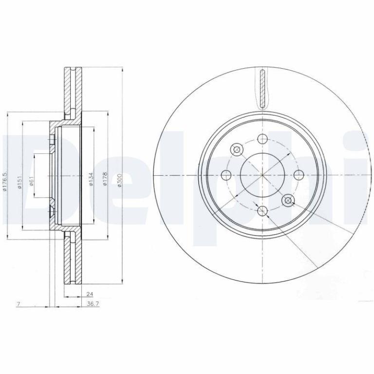 Disques de frein DELPHI ref. BG3929