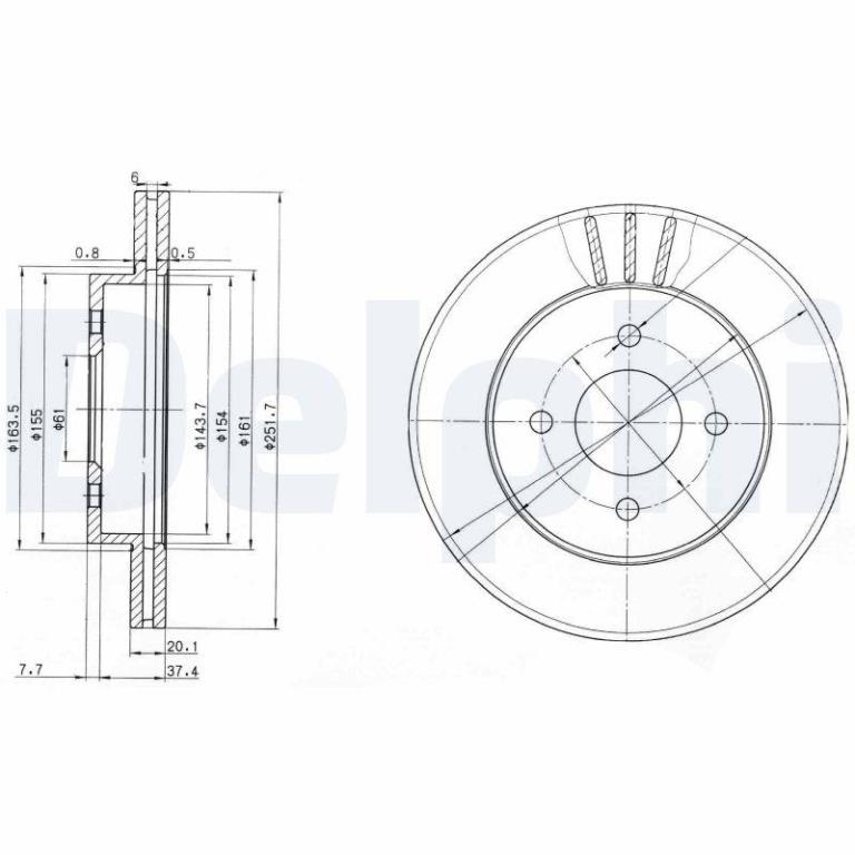 Disques de frein DELPHI BG3932